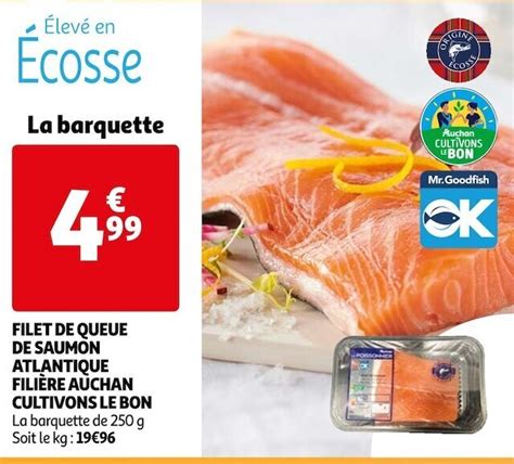 Promo Auchan Cultivons Le Bon Filet De Queue De Saumon Atlantique