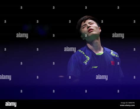 Birmingham 18th Mar 2018 Shi Yuqi Of China Reacts During The Men S