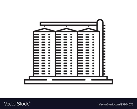 Silo Outline Design Concept From Agriculture Vector Image