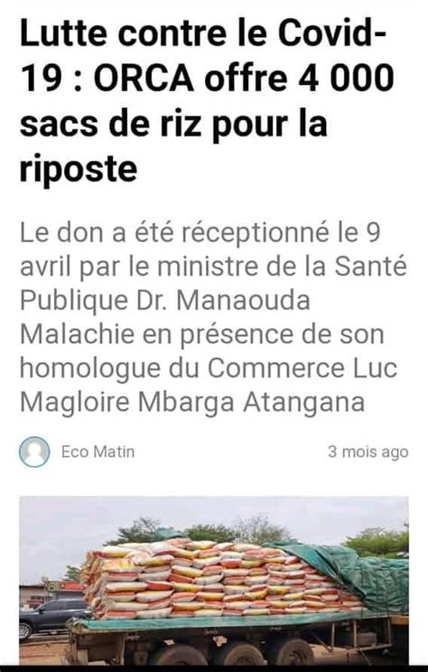 Dr MANAOUDA MALACHIE on Twitter Mais ce don a été reparti entièrement