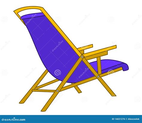 Beach Chaise Longue Vector Cartoon Illustration CartoonDealer