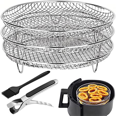 Amazon 3 Layer Air Fryer Three Stackable Dehydrator Racks 304