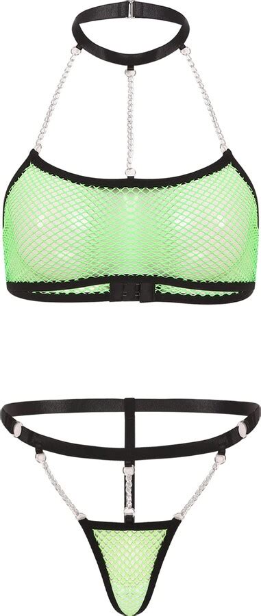 CHICTRY Womens Sheer Mesh Lingerie Set Strapless Tie On Tube Bra Top