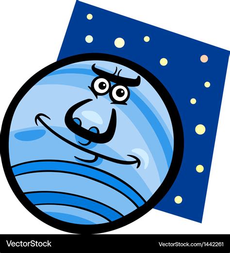 Funny Neptune Planet Cartoon Royalty Free Vector Image