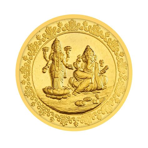 Buy Shree Laxmi Ganesh Gold Coin 3 Grams 22k Purity And 916 Finenss