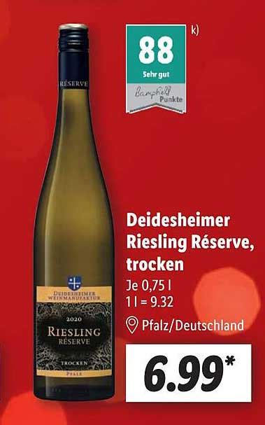 Deidesheimer Riesling Réserve Trocken Angebot bei Lidl 1Prospekte de