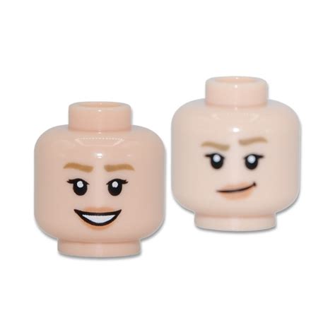 Lego Woman Head Dual Side Light Nougat