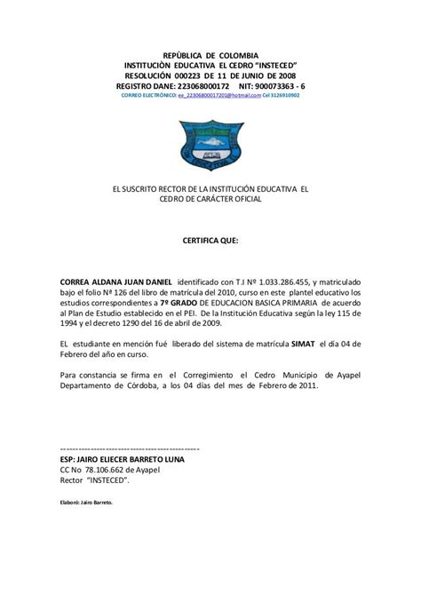 Un Ejemplo De Retiro De Documentos En El Colegio