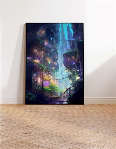 Japanese Lo-fi City Anime Manga Wall Art Village Fantasy - Etsy