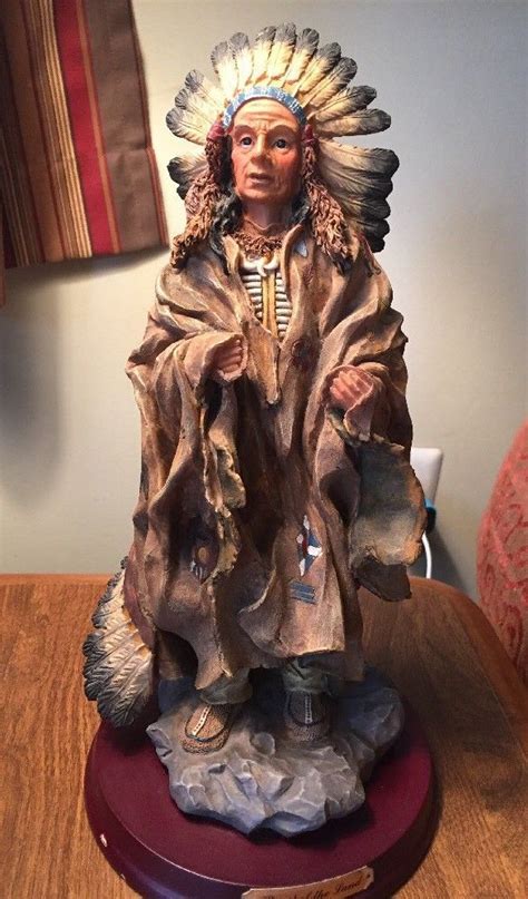 Native American Indian Warrior Chief Statue Figurine Spirit Of The Land