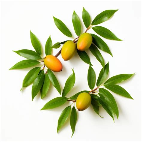 Premium Ai Image Top View Minimalistic Of An Isolated Mango Tree Branches