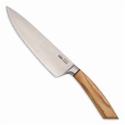 Coltello Cuoco Largo Cm Manico In Legno D Olivo Rasoi Mano Libera