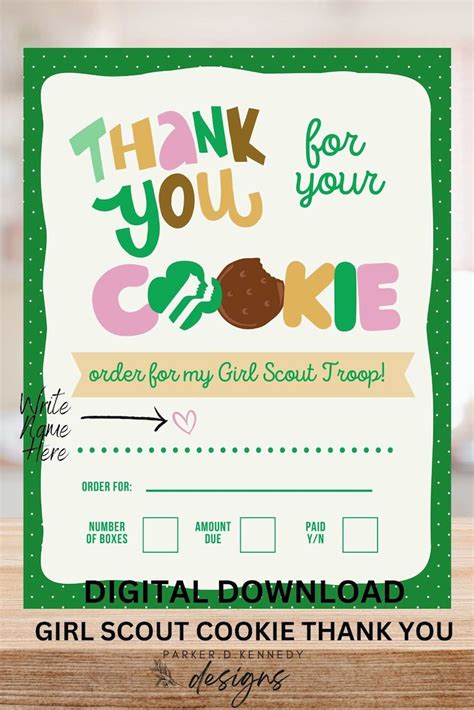 Girl Scout Cookie Thank You - Etsy