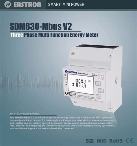 Sdm Mbus V Three Phase Four Wire Din Rail Energy Meter With Solar