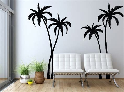 Palm Tree Silhouette Wall Decals Wall Design Ideas