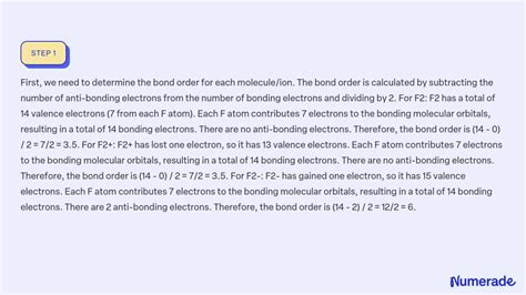 SOLVED: determine the bond order, and # of unpaired electrons for: f2 ...