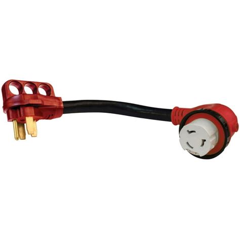 Valterra A10 5050d90vp Mighty Cord 90° Detachable 12 Adapter Cord 50am To 50af Red Carded