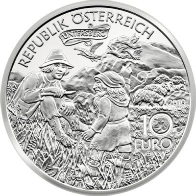 Österreich 10 Euro Münze 2010 PP Karl der Große im Untersberg