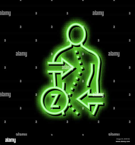 Z Shaped Scoliosis Neon Glow Icon Illustration Stock Vector Image Art