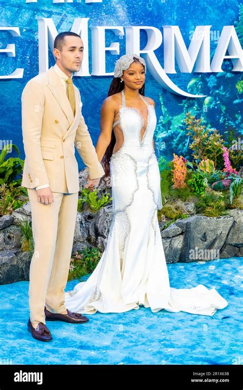 London Uk 15th May 2023 Halle Bailey Jonah Hauer King Attending The Uk Premiere Of Disney