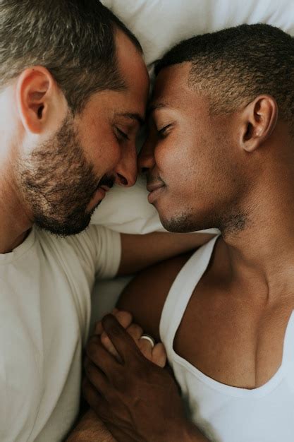 Premium Photo Gay Couple Cuddling In Bed