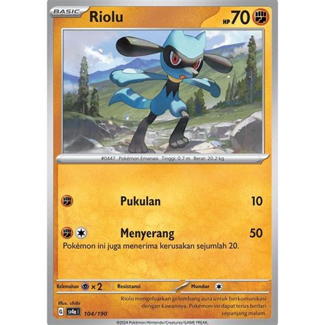 Jual Riolu 104 190 SV4a Harta Berkilau Pokemon TCG Bahasa Indonesia