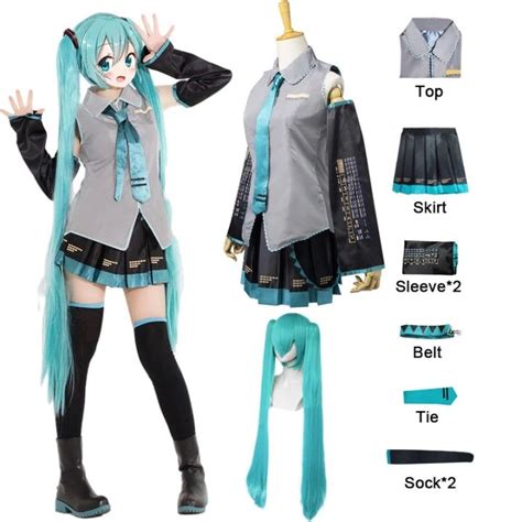 Hatsune Miku Cosplay Costume Miku Cosplay Dress Full Set Female Adult