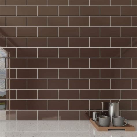 Giorbello Classic Brown 3 In X 6 In X 8 Mm Glass Subway Tile 5 Sq