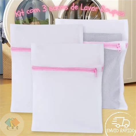 Kit Sacos Para Lavar Roupas Protetor De Lingerie Roupa Ntima Tecido Delicado Papa Bolinha