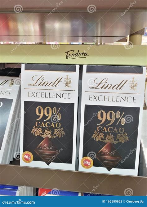 Lindt Excellence 99 bars editorial photography. Image of cocoa - 166585962