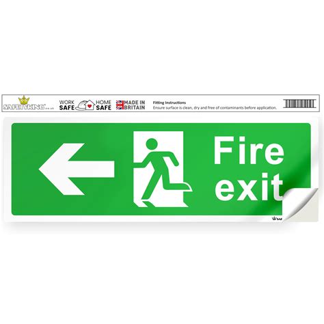 Buy Safetyking® 1 Piece Fire Exit Sticker Running Man Down Left Sticker