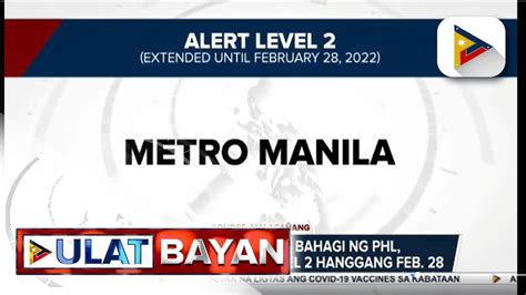 Pitong Lugar Sa Bansa Isinailalim Sa Alert Level Ncr At Nalalabing