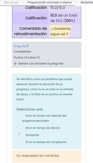 Modalidad De Exámenes Semana 4 Revisión Del Intento Poo Programación