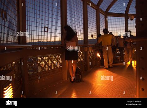 view form Eiffel Tower observation deck Las Vegas Strip Stock Photo - Alamy