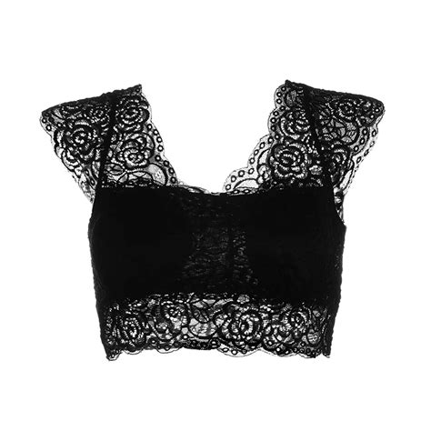 Sexy Womens Sleeveless Lace Tank Tops Bustier Bra Vest Crop Top