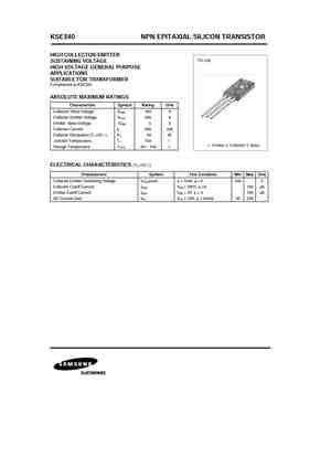KSE340 Datasheet and Replacement, Transistor Equivalent Finder, Cross ...