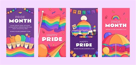 Premium Vector Instagram Stories Collection For Pride Month Celebration