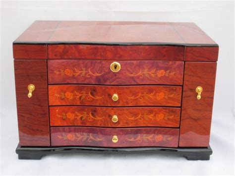 Reserved For W Large Wood Jewelry Box Lacquer Finish High