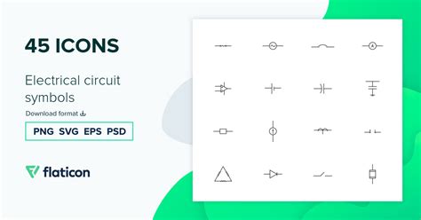 Pack De Iconos Electrical Circuit Symbols Black Outline 45 Iconos Svg