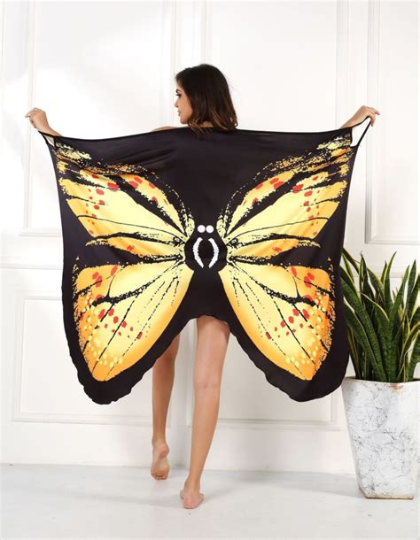 Summer Women Beach Wear Tunic Bikini Bath Sarong Wrap Skirt Swimsuit Cover Up Butterfly