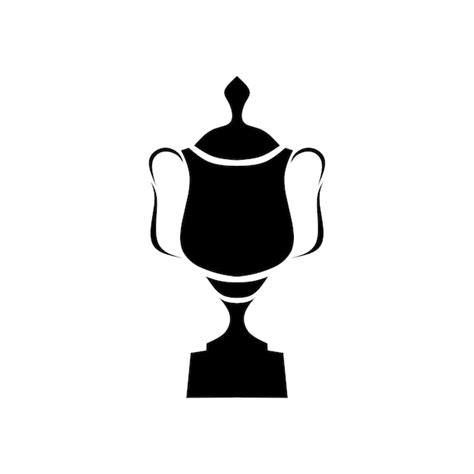 Premium Vector | Trophy vector black and white background silhouette