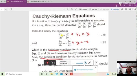 Cauchy Riemann Equations In Complex Analysis YouTube