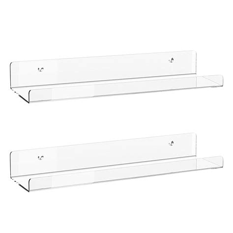 Acrylic Floating Shelves 2 Pack Of 15 Inches Invisible Acrylic