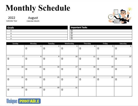 Free printable monthly planner template word monthly schedule templates ...