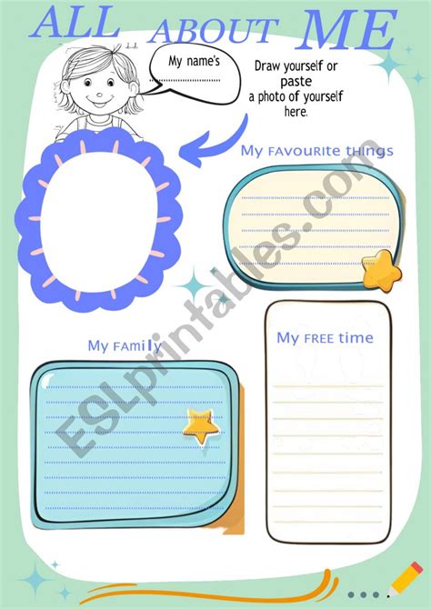 All About Me Esl Worksheet By Demeter2023