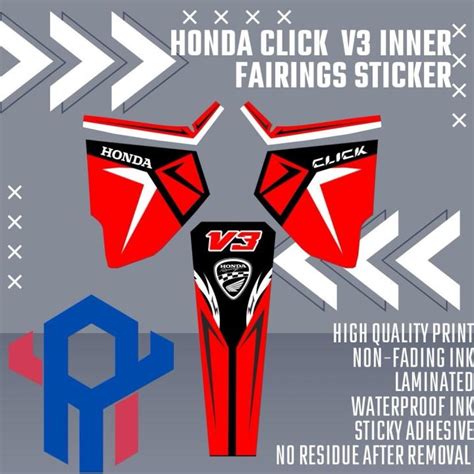 Honda Click Version 3 V3 125 150 Inner Fairings Printed And Laminated