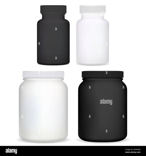 Supplement Bottle Plastic Vitamin Pill Jar 3d Vector Blank Isolated