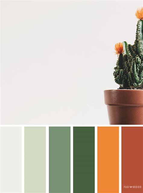 Green orange and terracotta color palette | Emerald and orange