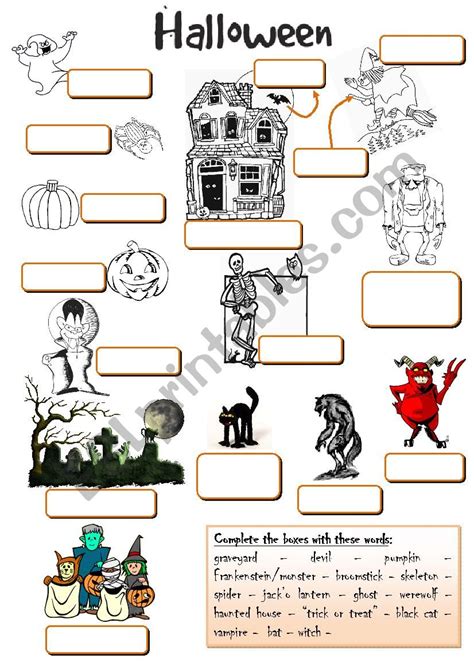 Printable Halloween Vocabulary