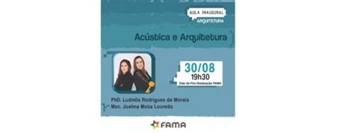 Aula Inaugural Arquitetura E Urbanismo Fama Em An Polis Sympla